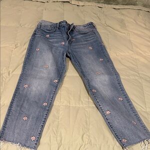 DRIFTWOOD Blue Jeans with Pink Floral Accents